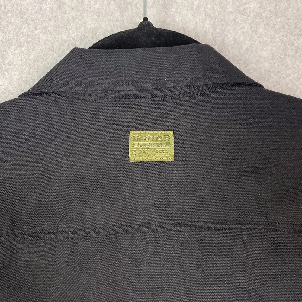 G-Star Raw Mens M Black Hawaiian Service Regular Fit S/S Button Camp Shirt